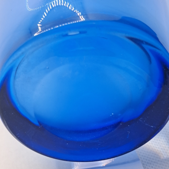 Blue Glass Vase, clear base. Vintage - Picture 4 of 6